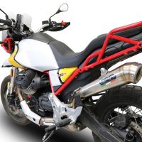 Pot echappement compatible avec Moto Guzzi V85 TT 2019-2020, Powercone Evo, Échappement légal, homologué,silencieux avec db killer amovible et tuyau de liaison spécifique 