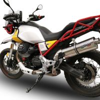 Pot echappement compatible avec Moto Guzzi V85 TT 2019-2020, Trioval, Échappement légal, homologué,silencieux avec db killer amovible et tuyau de liaison spécifique 