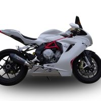 GPR pot echappement compatible avec  Mv Agusta F3 675 2012-2016, New Grand Prix Evo Poppy, Échappement légal, homologué,silencieux avec db killer amovible et tuyau de liaison spécifique 