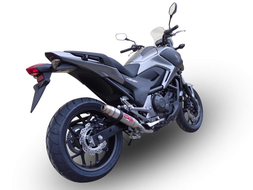 Pot echappement compatible avec Honda Nc 750 X - S Dct 2017-2020, Deeptone Inox, Échappement légal, homologué,silencieux avec db killer amovible et tuyau de liaison spécifique 