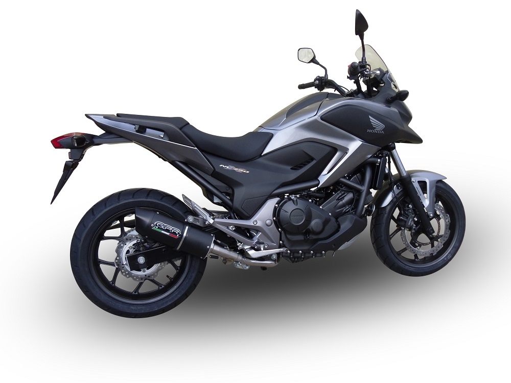 Pot echappement compatible avec Honda Nc 700 X - S Dct 2012-2018, Furore Nero, Échappement légal, homologué,silencieux avec db killer amovible et tuyau de liaison spécifique 