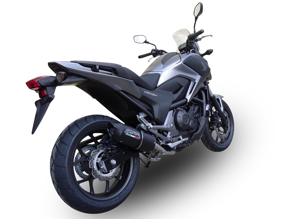 Pot echappement compatible avec Honda Nc 700 X - S Dct 2012-2018, Furore Nero, Échappement légal, homologué,silencieux avec db killer amovible et tuyau de liaison spécifique 