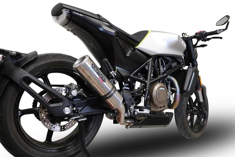 Pot echappement compatible avec Husqvarna Svartpilen 701 2018-2020, M3 Inox , Échappement légal, homologué,silencieux avec db killer amovible et tuyau de liaison spécifique 
