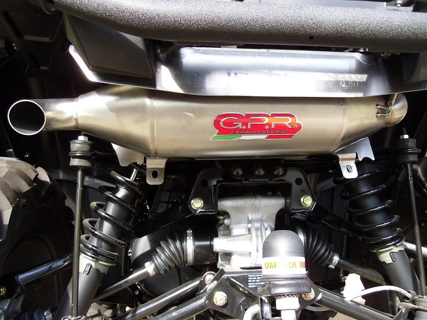 Pot echappement compatible avec Polaris Sportsman Xp 850 - Xp 850 Forest 2010-2014, Power Bomb, Échappement légal, homologué,silencieux avec db killer amovible et tuyau de liaison spécifique 