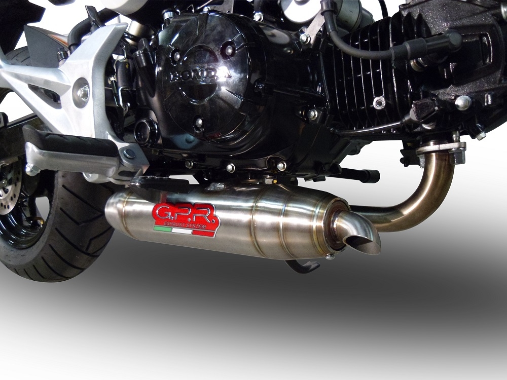 Pot echappement compatible avec Honda Msx - Grom 125 2013-2017, Deeptone Inox, Pot echappement racing, ligne complet, fourni avec collecteur spécifique, article sans homologation 