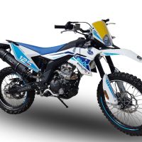 Pot echappement compatible avec F.B. Mondial Smx 125 Enduro 2021-2023, Furore Poppy, Échappement légal, homologué,silencieux avec db killer amovible et tuyau de liaison 