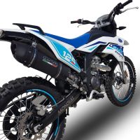 Pot echappement compatible avec F.B. Mondial Smx 125 Enduro 2018-2020, Furore Nero, Échappement légal, homologué,silencieux avec db killer amovible et tuyau de liaison 