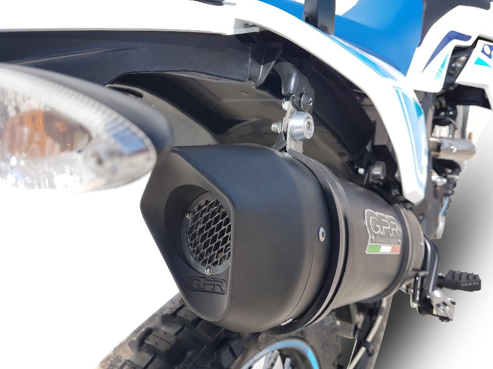 Pot echappement compatible avec UM Motorcycles Dsr Adventure TT 125 2018-2020, Furore Evo4 Poppy, Echappement homologué avec Tube connextion racing 