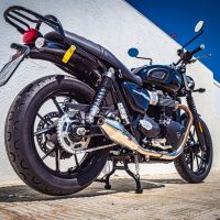 Pot echappement compatible avec Triumph Street Twin 900 2020-2021, Vintacone, Paire de pot d'échappement homologuées, livrées avec db killer amovible et raccords spécifiques 