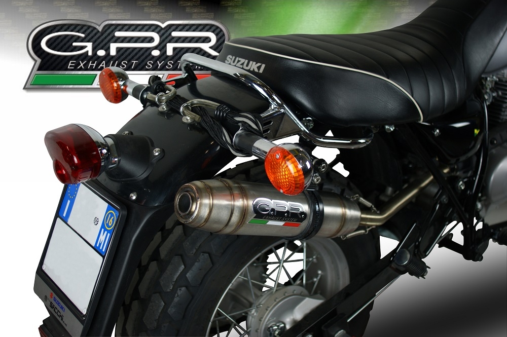 Exhaust compatible with Suzuki Rv 200 Van Van 2016-2017, Deeptone Inox, Slip-on exhaust including removable db killer and link pipe, not EPA-compliant 