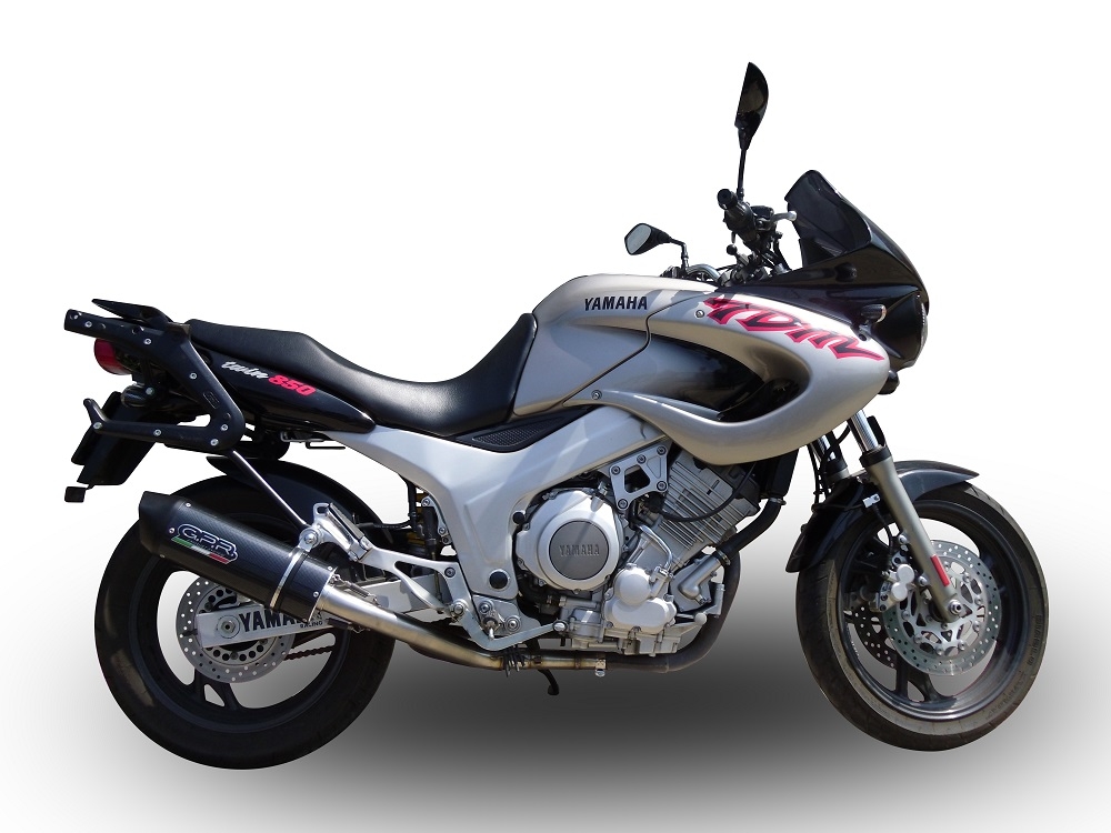 Pot echappement compatible avec Yamaha Tdm 850 1991-2001, Furore Nero, Paire de pot d'échappement homologuées, livrées avec db killer amovible et raccords spécifiques 