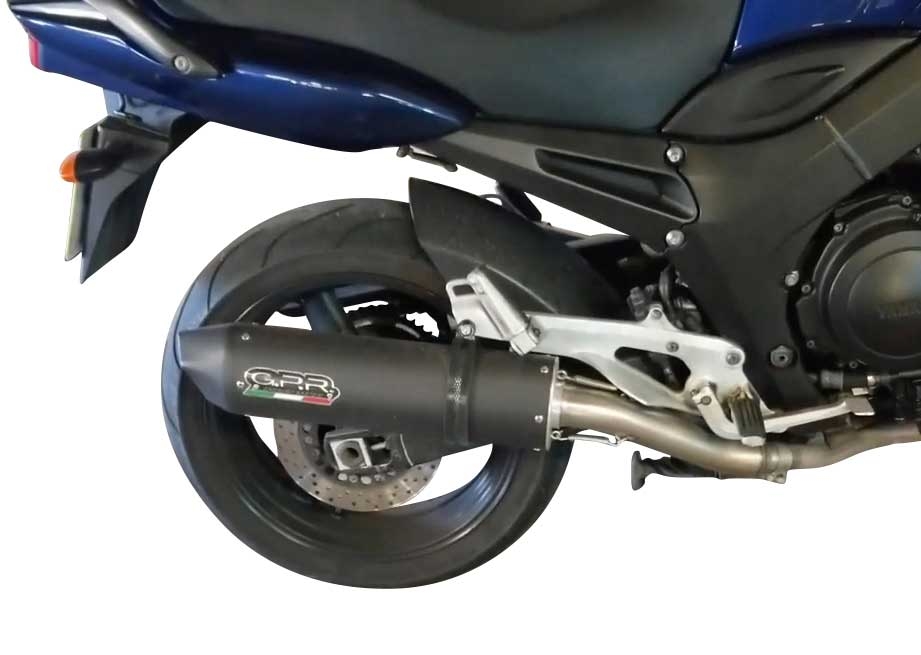Pot echappement compatible avec Yamaha Tdm 900 2002-2014, Furore Nero, Paire de pot d'échappement homologuées, livrées avec db killer amovible et raccords spécifiques 