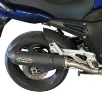 Pot echappement compatible avec Yamaha Tdm 900 2002-2014, Furore Nero, Paire de pot d'échappement homologuées, livrées avec db killer amovible et raccords spécifiques 