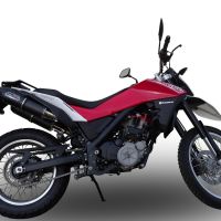 Pot echappement compatible avec Husqvarna TERRA - STRADA TR 650 2013-2015, Furore Nero, Paire de pot d'échappement homologuées, livrées avec db killer amovible et raccords spécifiques 