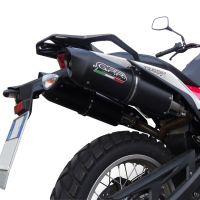 Pot echappement compatible avec Husqvarna TERRA - STRADA TR 650 2013-2015, Furore Nero, Paire de pot d'échappement homologuées, livrées avec db killer amovible et raccords spécifiques 