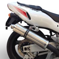 Pot echappement compatible avec Yamaha YZF 1000 R Thunderace 1996-2003, Inox Tondo, Silencieux d'échappement, homologué, montage avec bride spécifique (bolt-on), avec db killer amovible 