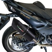 Pot echappement compatible avec Yamaha T-Max 500 2001-2011, Furore Nero, Homologué et légal, système d'échappement complet, avec db killer amovible 