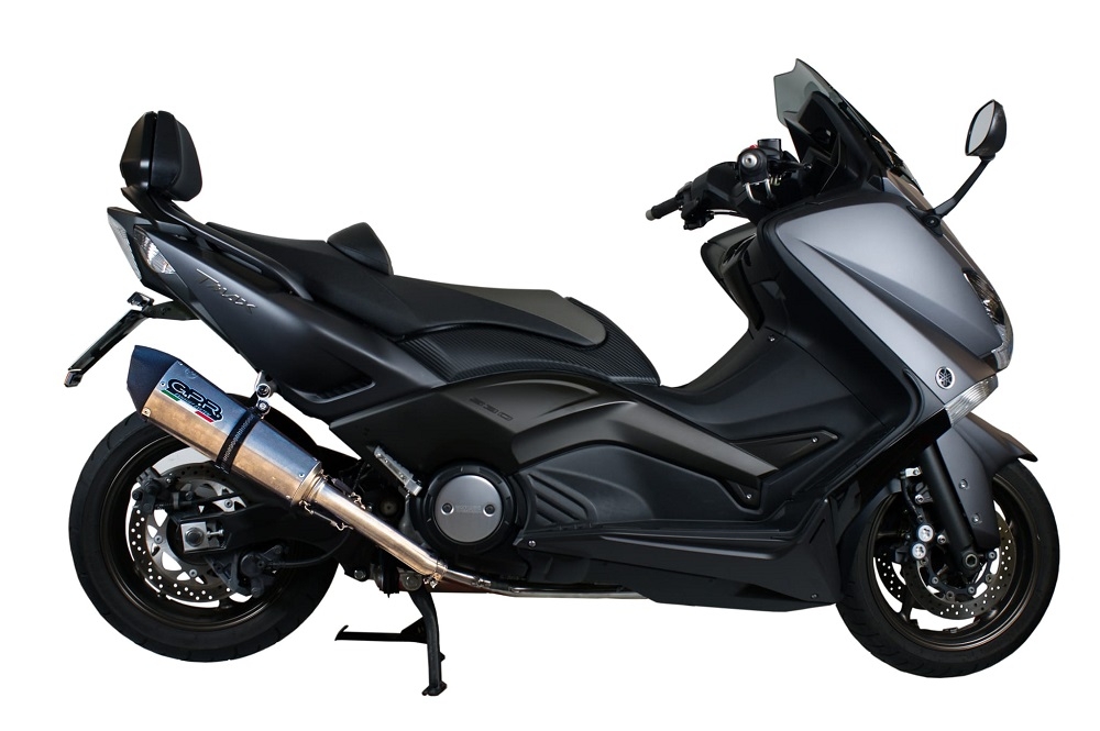 GPR exhaust compatible with  Yamaha T-Max 530 2012-2016, New Grand Prix Evo Titanium, Full system exhaust, including removable db killer 