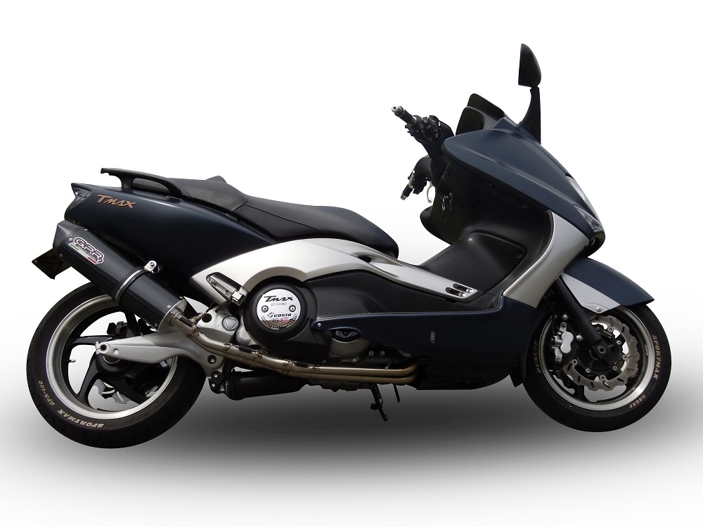 Pot echappement compatible avec Yamaha T-Max 500 2001-2011, Furore Nero, Homologué et légal, système d'échappement complet, avec db killer amovible 