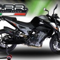 Pot echappement compatible avec Ktm Duke 790 2021-2024, Furore Evo4 Nero, Échappement légal, homologué,silencieux avec db killer amovible et tuyau de liaison spécifique 