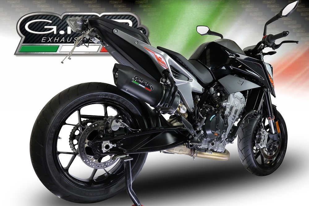 Pot echappement compatible avec Ktm Duke 790 2021-2024, Furore Evo4 Nero, Échappement légal, homologué,silencieux avec db killer amovible et tuyau de liaison spécifique 