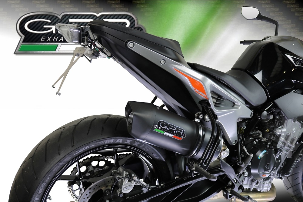 Pot echappement compatible avec Ktm Duke 790 2021-2024, Furore Evo4 Nero, Échappement légal, homologué,silencieux avec db killer amovible et tuyau de liaison spécifique 