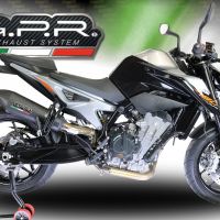 GPR exhaust compatible with  Ktm 790 Duke  2021-2024, New Grand Prix Evo Black Titanium, Slip-on exhaust including removable db killer and link pipe, EPA-compliant 
