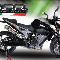 Pot echappement compatible avec Ktm Duke 790 2021-2024, Powercone Evo, Échappement légal, homologué,silencieux avec db killer amovible et tuyau de liaison spécifique 