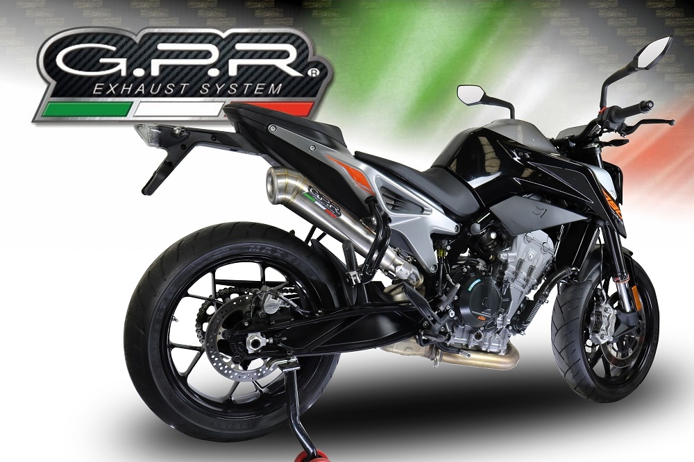 Pot echappement compatible avec Ktm Duke 790 2021-2024, Powercone Evo, Échappement légal, homologué,silencieux avec db killer amovible et tuyau de liaison spécifique 