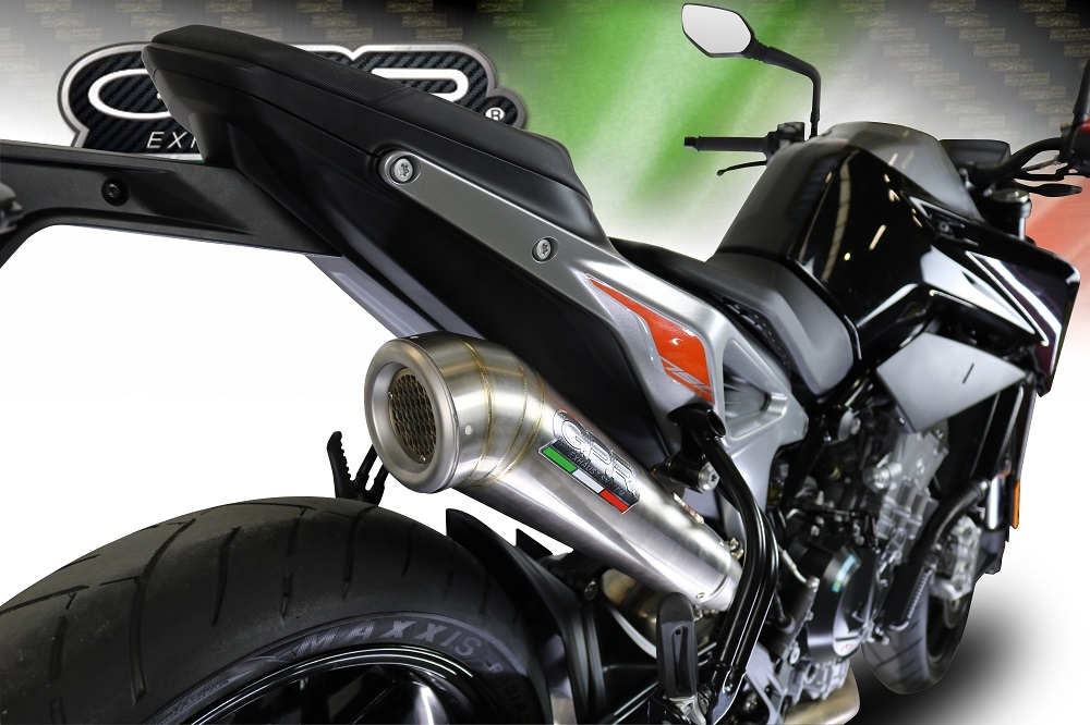 Pot echappement compatible avec Ktm Duke 790 2021-2024, Powercone Evo, Échappement légal, homologué,silencieux avec db killer amovible et tuyau de liaison spécifique 