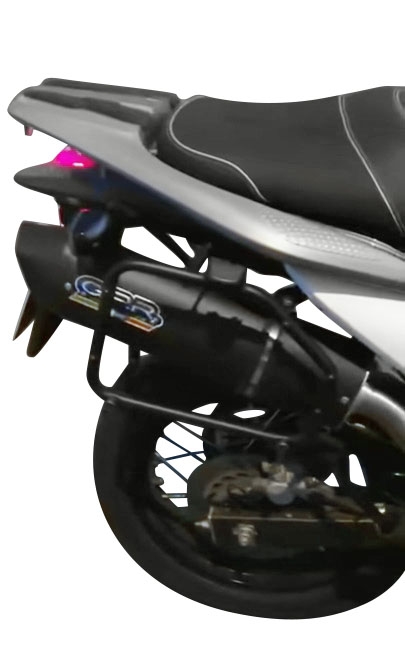Pot echappement compatible avec Honda Transalp Xl 700 V 2007-2014, Furore Nero, Échappement légal, homologué,silencieux avec db killer amovible et tuyau de liaison spécifique 