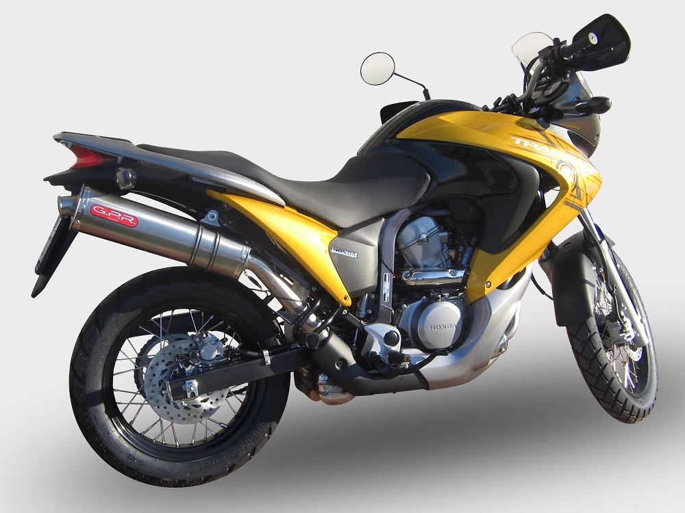 Pot echappement compatible avec Honda Transalp Xl 700 V 2007-2014, Trioval, Échappement légal, homologué,silencieux avec db killer amovible et tuyau de liaison spécifique 