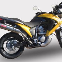 Pot echappement compatible avec Honda Transalp Xl 700 V 2007-2014, Trioval, Échappement légal, homologué,silencieux avec db killer amovible et tuyau de liaison spécifique 