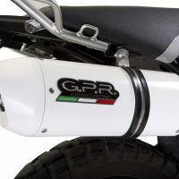 Pot echappement compatible avec Yamaha Tricker 250 2005-2008, Albus Ceramic, Homologué et légal, système d'échappement complet, avec db killer amovible 