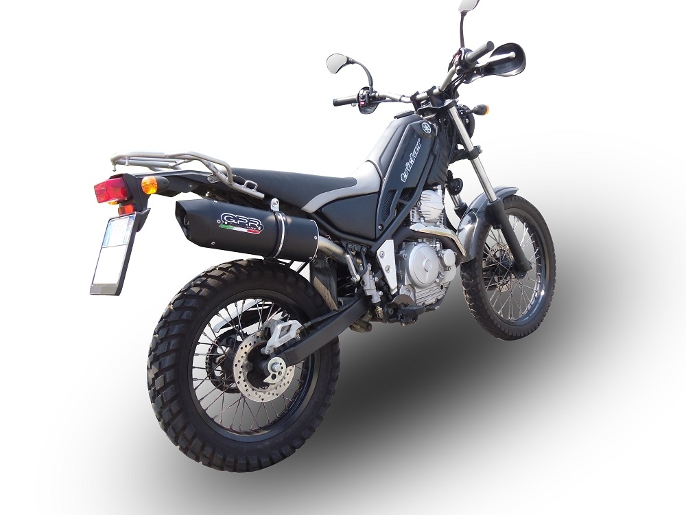 Pot echappement compatible avec Yamaha Tricker 250 2005-2008, Furore Nero, Homologué et légal, système d'échappement complet, avec db killer amovible 