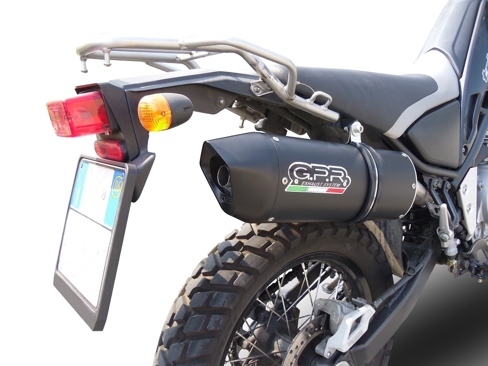 Pot echappement compatible avec Yamaha Tricker 250 2005-2008, Furore Nero, Homologué et légal, système d'échappement complet, avec db killer amovible 