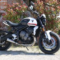 Pot echappement compatible avec Triumph Trident 660 2021-2024, M3 Inox , Pot échappement complet, non légal pour les pays de l'UE, avec db killer amovible 
