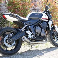 Pot echappement compatible avec Triumph Trident 660 2021-2024, M3 Inox , Pot échappement complet, non légal pour les pays de l'UE, avec db killer amovible 