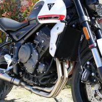 Pot echappement compatible avec Triumph Trident 660 2021-2024, M3 Titanium Natural, Pot échappement complet, non légal pour les pays de l'UE, avec db killer amovible 