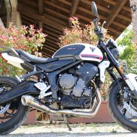 Pot echappement compatible avec Triumph Trident 660 2021-2024, Powercone Evo, Pot échappement complet, non légal pour les pays de l'UE, avec db killer amovible 