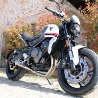 Pot echappement compatible avec Triumph Trident 660 2021-2024, Powercone Evo, Pot échappement complet, non légal pour les pays de l'UE, avec db killer amovible 