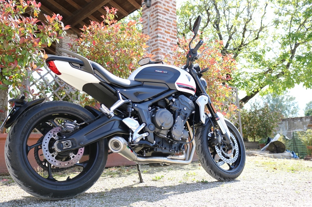 Pot echappement compatible avec Triumph Trident 660 2021-2024, Powercone Evo, Pot échappement complet, non légal pour les pays de l'UE, avec db killer amovible 