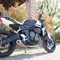 Pot echappement compatible avec Triumph Trident 660 2021-2024, Powercone Evo, Pot échappement complet, non légal pour les pays de l'UE, avec db killer amovible 