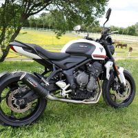 Pot echappement compatible avec Triumph Trident 660 2021-2024, M3 Black Titanium, Pot échappement complet, non légal pour les pays de l'UE, avec db killer amovible 