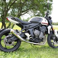 Pot echappement compatible avec Triumph Trident 660 2021-2024, Powercone Evo, Pot échappement complet, non légal pour les pays de l'UE, avec db killer amovible 