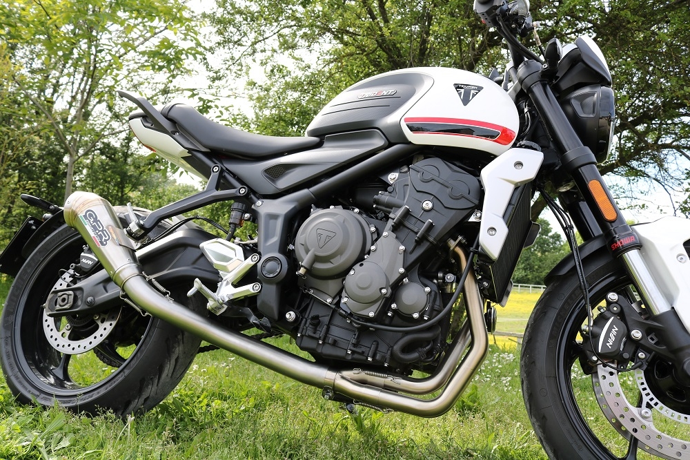 Pot echappement compatible avec Triumph Trident 660 2021-2024, Powercone Evo, Pot échappement complet, non légal pour les pays de l'UE, avec db killer amovible 