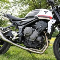 Pot echappement compatible avec Triumph Trident 660 2021-2024, Powercone Evo, Pot échappement complet, non légal pour les pays de l'UE, avec db killer amovible 