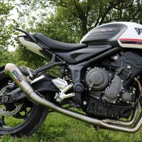 Pot echappement compatible avec Triumph Trident 660 2021-2024, Powercone Evo, Pot échappement complet, non légal pour les pays de l'UE, avec db killer amovible 