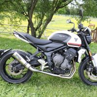 Pot echappement compatible avec Triumph Trident 660 2021-2024, M3 Inox , Pot échappement complet, non légal pour les pays de l'UE, avec db killer amovible 