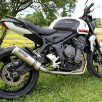 Pot echappement compatible avec Triumph Trident 660 2021-2024, M3 Inox , Pot échappement complet, non légal pour les pays de l'UE, avec db killer amovible 
